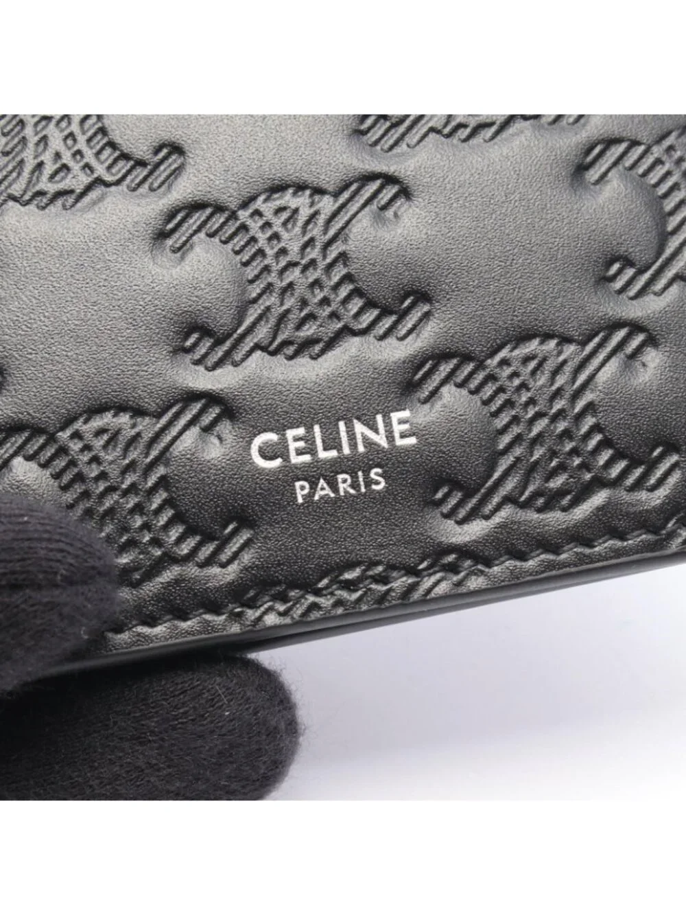 Celine Card Case Vertical Holder Triomphe Leather